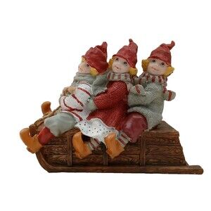 Christmas Holiday Ceramic Coin Bank Sid Kids Dashing through the Snow Sleigh